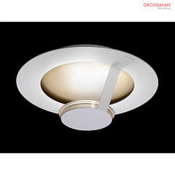 LED Wall / Ceiling luminaire FLAT, 1 flame, 2700K or 6500K, white/gold brown, dimmable