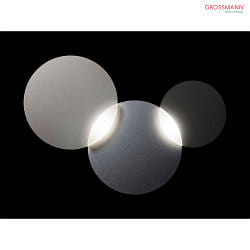 LED Wall / Ceiling luminaire CIRC, 2 flames, 2700K or 6500K, graphite/silver, dimmable