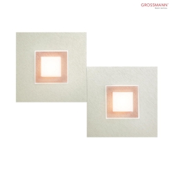 LED Wall / Ceiling luminaire KARREE, 2 flames,1240lm, 15,6W, 2700K, pearlescent, copper/pastel, dim-to-warm
