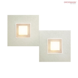 LED Wall / Ceiling luminaire KARREE, 2 flames,1240lm, 15,6W, 2700K, pearlescent, champagne, dim-to-warm