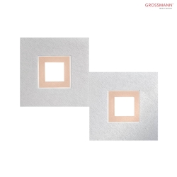 LED Wall / Ceiling luminaire KARREE, 2 flames,1240lm, 15,6W, 2700K, aluminum, copper/pastel, dim-to-warm