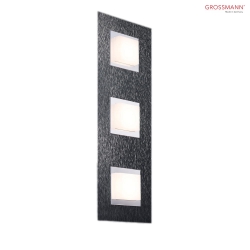 LED Wall / Ceiling luminaire BASIC, 3 flames, 1635lm, 15,6W, 2700K, anthracite, dimmable  