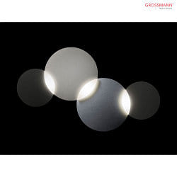 LED Wall / Ceiling luminaire CIRC, 3 flames, 2700K - 6500K, graphite/silver, dimmable