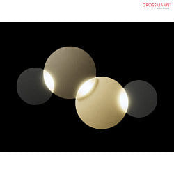 LED Wall / Ceiling luminaire CIRC, 3 flames, 2700K - 6500K, bronze/brass, dimmable