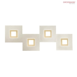 LED Wall / Ceiling luminaire KARREE, 4 flames, 2480lm, 28,2W, 2700K, pearlescent, champagne, dim-to-warm