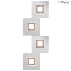 LED Wall / Ceiling luminaire KARREE, 4 flames, 2480lm, 28,2W, 2700K, aluminum, copper/pastel, dim-to-warm