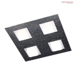 LED Ceiling luminaire BASIC, 4 flames, 2180lm, 19,9W, 2700K, anthracite, dimmable  