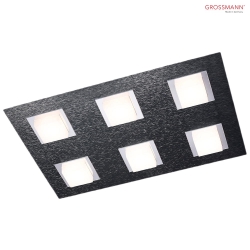 LED Ceiling luminaire BASIC, 6 flames, 3270lm, 28,2W, 2700K, anthracite, dimmable  