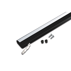 LED Skab armatur LED ModuLite F, IP20, 230V HVLCS, CRi >90, 90cm, med kontakt, 15W 3000K 1425lm 120�, sort