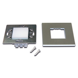 LED V�g Indbygningslampe LED Wall F til Indbygnings- og hulrumsd�ser, IP20, 7.5 x 7.5cm, 230V, 1.8W 3000K 90lm, rustfrit st�l