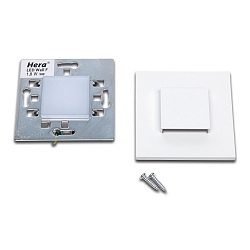 LED V�g Indbygningslampe LED Wall Up&Down til Indbygnings- og hulrumsd�ser, IP20, 7.5 x 7.5cm, 230V, 1.8W 3000K 90lm, hvid