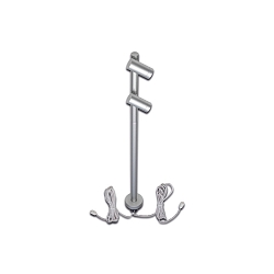 LED Duo Spot for object lighting, height stepless to 30cm, 24V DC, CRi >90, rotatable/ swivelling, 2x 1.5W 4000K 38�, alu