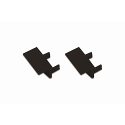 Endkappe FOR 9MM MILLED-IN PROFILE + 4MM STRIPS mekanisk, s�t med 2, venstre-h�jre, sort mat