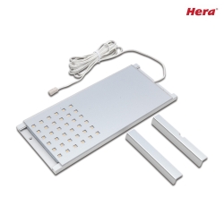 Flat LED Under-cabinet luminaire LED L-Pad, with LED 24 connection, CRi >90, dimmable, 7.5W 3000K 480lm 110, alu anodised