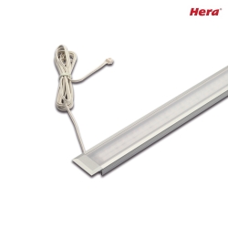 Flat LED Recessed luminaire LED IN-Stick H for milled groove, IP44, with LED 24 plug cable, 33cm, 7.5W 4000K 100, CRI> 95