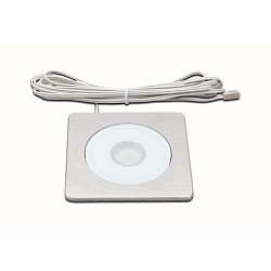 LED Indbygningsspot AQ 78-LED, firkantet, 9 x 9cm, med LED-24 stik, CRi >95, bl�ndfri, stiv, 7.5W 4000K 450lm 80�, hvid