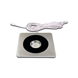 LED Indbygningsspot AQ 78-LED, firkantet, 9 x 9cm, med LED-24 stik, CRi >95, bl�ndfri, stiv, 7.5W 4000K 450lm 80�, sort