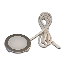 HV LED Overfladelampe FR 68-LED, Inbygning / Overflade montering, IP20, 230V HVLCS, 3W 3000K 200lm 110�, rustfrit st�l look