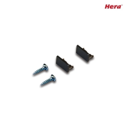 Set of 2 end cap for LED Surface profile, 15/8mm, with mounting screws, black
