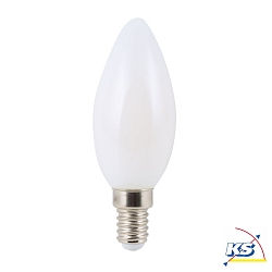 LED Lamp E14, C35, 4W, Filament imitation, matt glass bulb, warm white, flickerfree