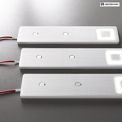 LED Under cabinet luminaire CORTINA, set of 3, SMD, 24W, 12V DC, 2900-6500K, silver, dimmable