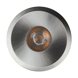 LED Indbygningsspot AUSTIN, b�rstet aluminium, 6W, varm hvid, rund