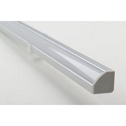 Aluminium Hj�rne profil rund 100cm, afd�kning opal