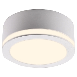 LED Overflade downlight AURORA med sidelysring, IP44, � 9,5cm, 10W 3000K 830lm, hvid