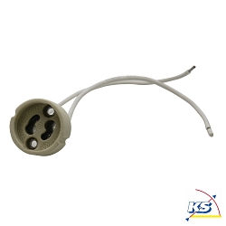 Heitronic Ceramic lamp holder GU10/GZ10 Universal, with 1,4cm connection cable