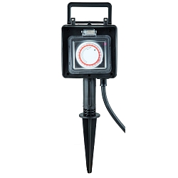 2-vejs power distribut�r DUBAI med 1,5m tilslutningskabel og stik, med timer