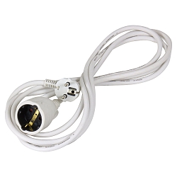 Jorden kontakt forl�ngelse, H05VV-F3G1,5mm�, med b�rnesikring, hvid, 2m