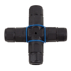 Cross Kabelstik, 3 poler, IP68, sort