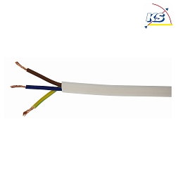 Flexible Plastic hose line H05VV-F 3G1.5, 50m, white