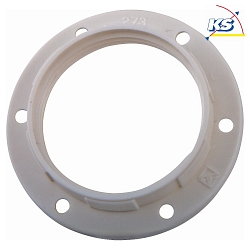 ISO screw ring E27 made of insulating material for thermoplastic sockets, white