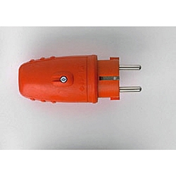 Beskyttende kontakt Gummiprop, 2-polet, 250V, maks. 16A, 3x1,5mm�, IP44, r�d
