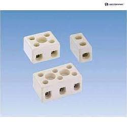 Porcelain clamps, 3-pole, for cable up to 2,5mm, white