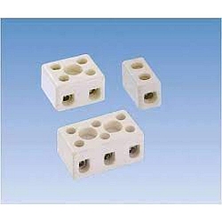 Porcel�n klemmer, 3-polet, til Kabel op til 2,5mm�, hvid