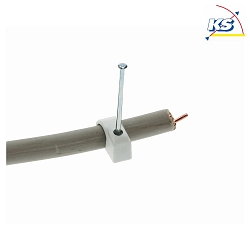 Kabelclips 200 stk, fleksibel, til kabel  4-7mm, med negle 35 mm, gr