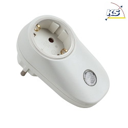 Adapter plug with day / night sensor, 230V, 3680W, IP20, white