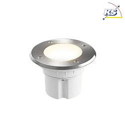 LED Floor recessed spot MESSINA, round, 90, 9W, 3000K, 500lm, IP67, silver