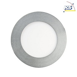 LED Panel LYON Recessed luminaire, round, 120mm, 6W, 3000K, 360lm, IP20, dimmable, silver