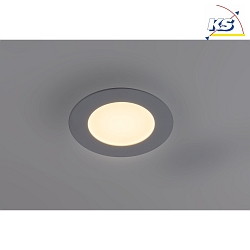 LED Panel LYON Recessed luminaire, round, 168mm, 12W, 3000K, 800lm, IP20, dimmable, silver
