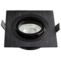 Indbygningsspot DL7801, FIRKANTET, GU10 & GU5.3, LED maks. 8W, IP20, drejelig, sort