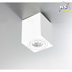 Overflademonterede spotlight ADL9001, firkantet, GU10, IP20, 25 drejelig, hvid