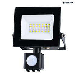 floodlight BOLTON 2.0 with sensor, with open cable, switchable IP44, powder coated, black 