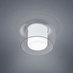 Loftlampe CANIO, E27, IP30, hvid matt / glas klar