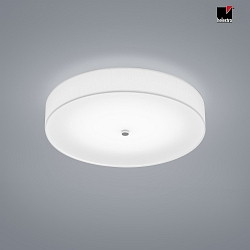 LED Ceiling luminaire BOKI LED, IP20, nickel matt anodised, shade chrome / white