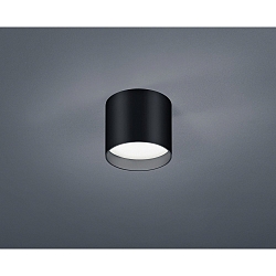 Loftlampe DORA rund IP20, satin, sort mat 