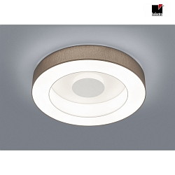 LED Ceiling luminaire LOMO LED, IP20, white matt / shade mocca