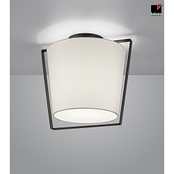 Ceiling luminaire UKA, E27, IP20, black matt / shade white